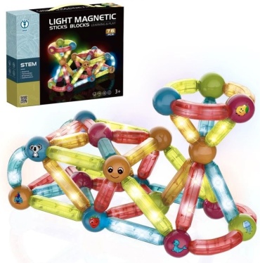 Конструктор DIGE DIGE Light Magnetic Sticks Blocks 1456-3521, деталей 76 шт