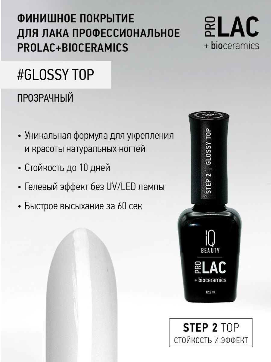 IQ BEAUTY топ для лака Top Glossy 12.5 мл
