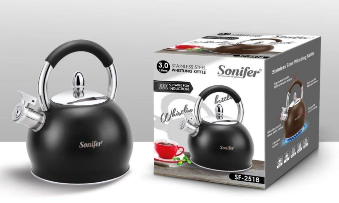 Sonifer чайник SF-2518 3 л, нержавеющая сталь