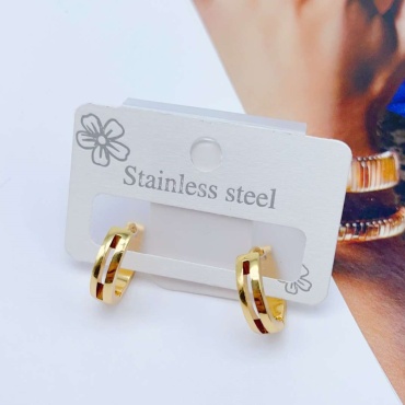 Серьги Stainless Steel бижутерный сплав, ювелирный сплав, медицинское золото, без вставок