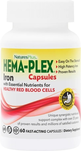 Nature's Plus Hema-Plex Iron, комплекс с железом капсулы 60 шт