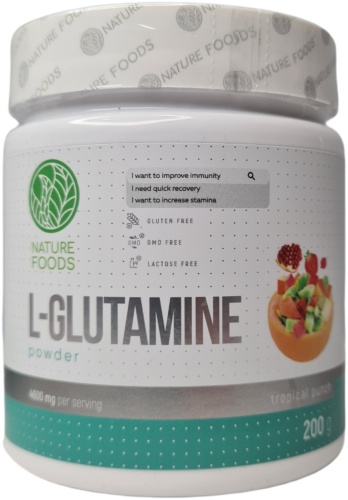 Nature Foods L-glutamine тропические фрукты 200 г