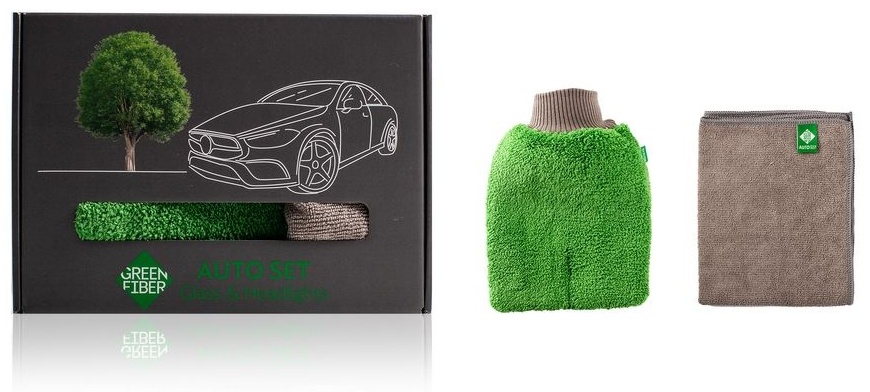 Тряпка для зеркал и стекол Greenway Auto Set Glass & Headlights 2 шт, микрофибра