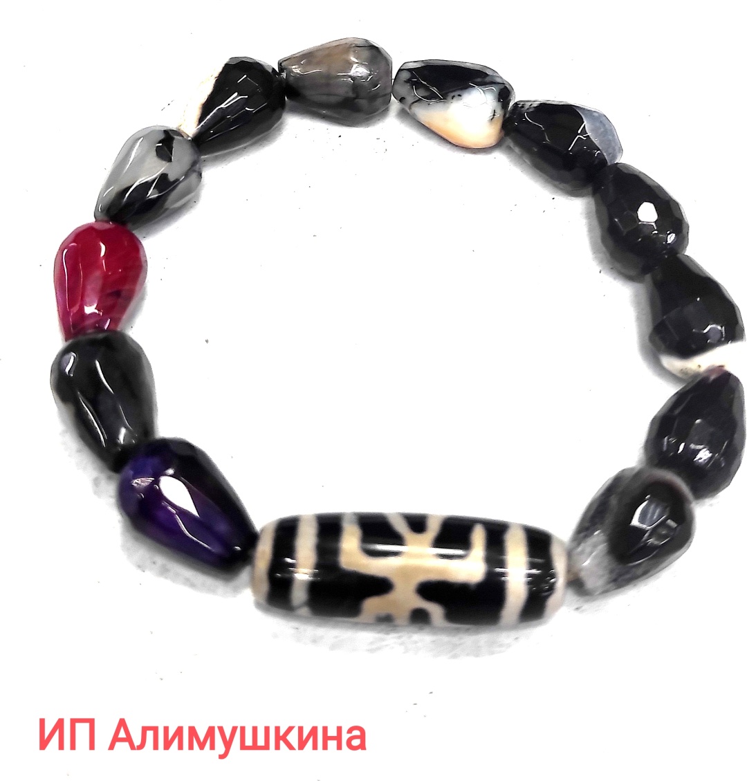 Браслет длина 19 см агат, агат