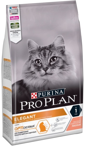 Purina One Elegant для здоровья кожи и шерсти лосось 1.5 кг