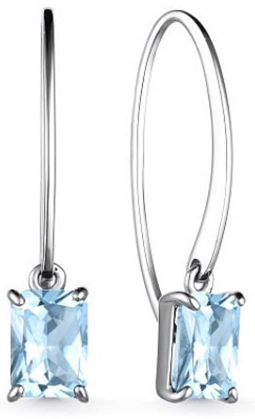 Серьги АЛЬКОР 02-3512/00ТБ-00 вес 1.84 г серебро, топаз