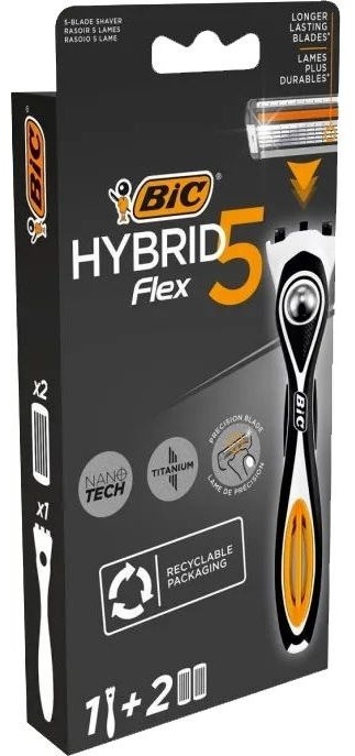 Bic Flex5 Hybrid бритвенный станок 1 шт + сменная кассета 1 шт