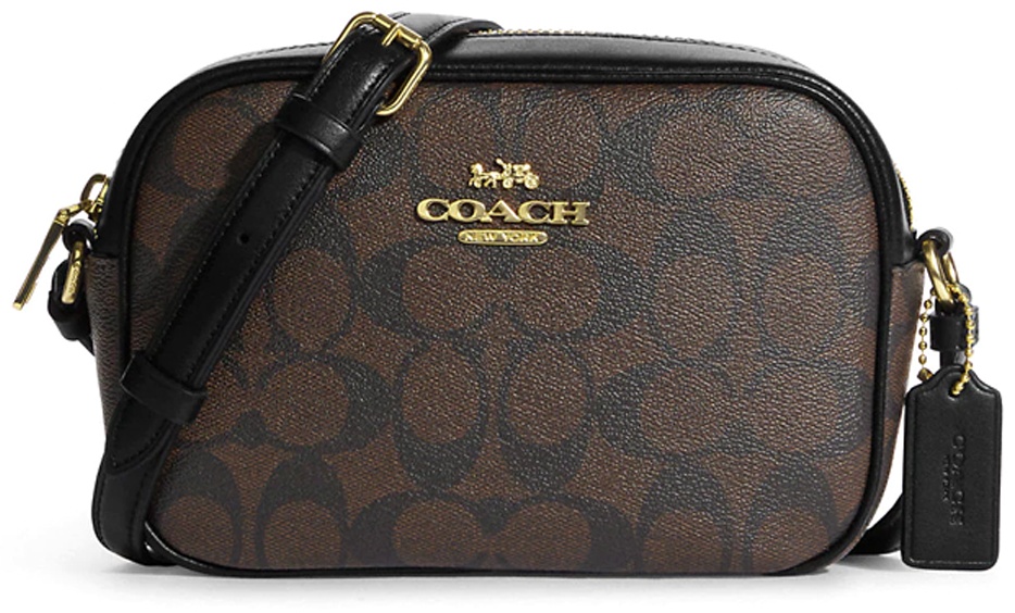 Сумка кросс-боди Coach натуральная кожа, канвас коричневый