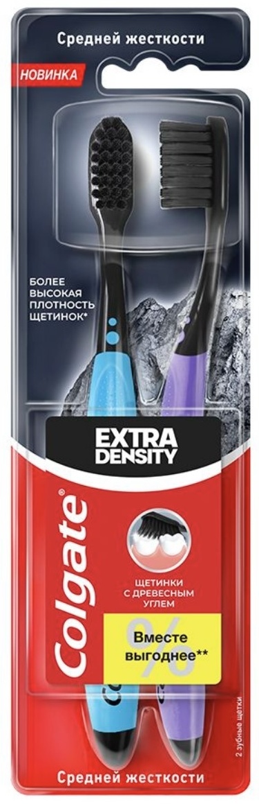 Купить Colgate Extra Density зубная щетка средняя 2 шт в Алматы ...
