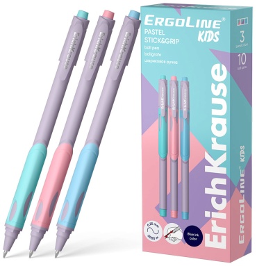 Ручка шариковая Erich Krause ErgoLine Kids 1 шт, 0.5 мм, цвет чернил синий