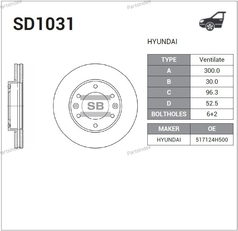 SANGSIN Диск Тормозной SD1031