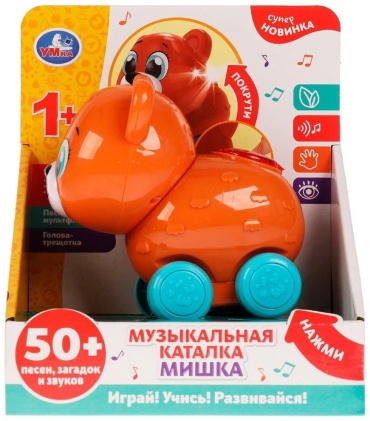 Каталка Умка Музыкальная каталка мишка.50 песен,загадок, звуков. свет