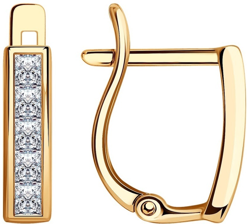 Серьги SOKOLOV EAR-SO-585-398669 вес 1.49 г золото, фианит