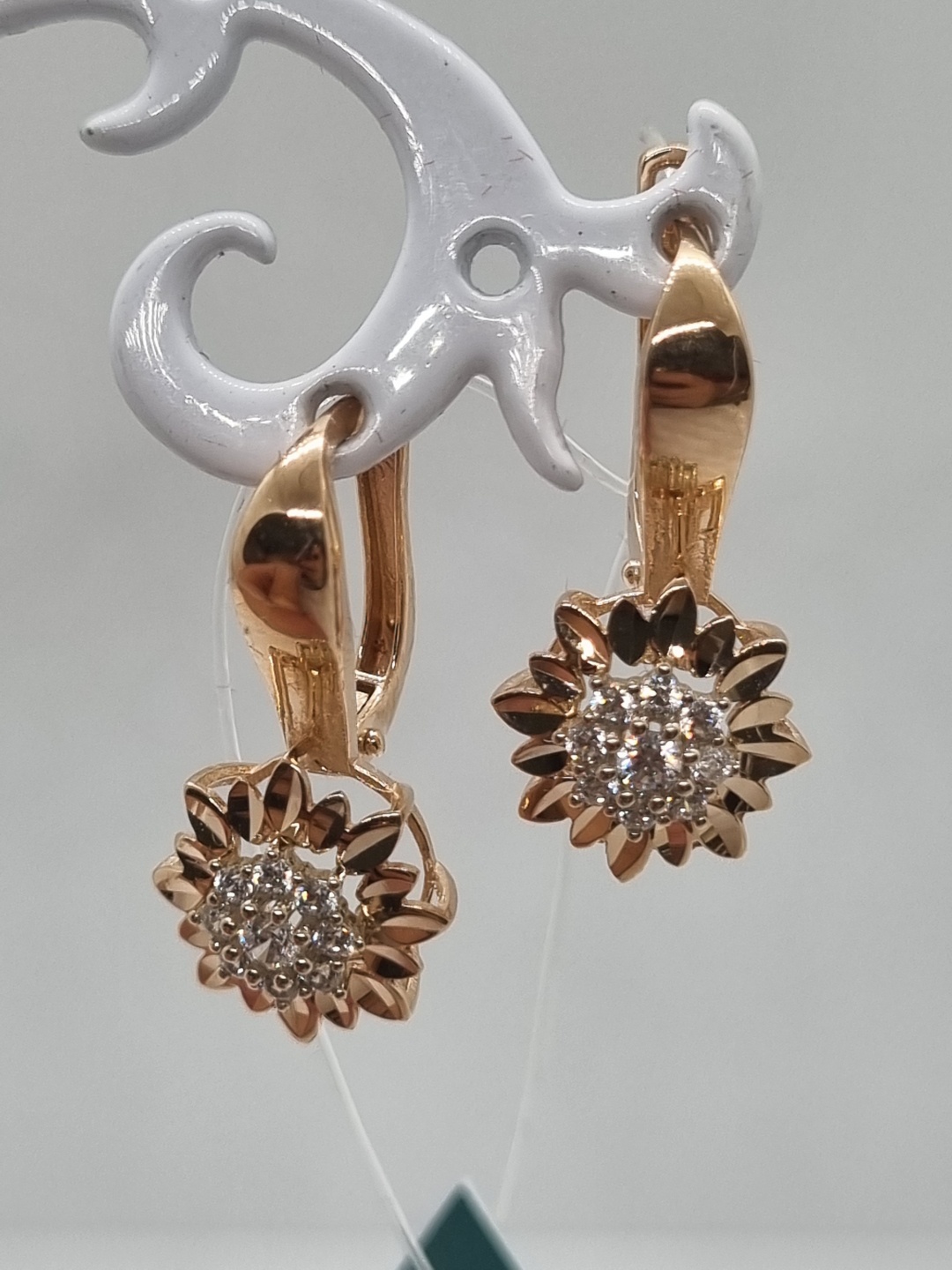 Серьги Zhanar Gold ZHA84_904 вес 3.64 г золото, фианит
