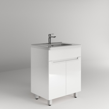 Тумба с раковиной Saniteco Оникс, 60x70x45 см, белый