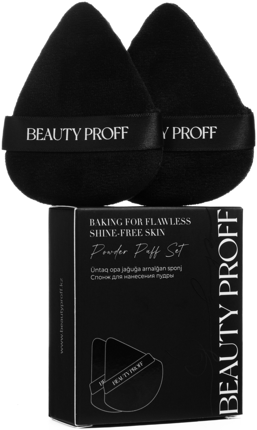 BEAUTY PROFF пуховка велюр 2 шт черный