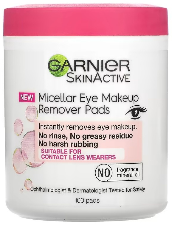 Garnier SkinActive, Micellar Eye Makeup Remover Pads влажные диски 100 шт
