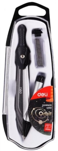 Циркуль DELI G203, предметов 2 шт, черный
