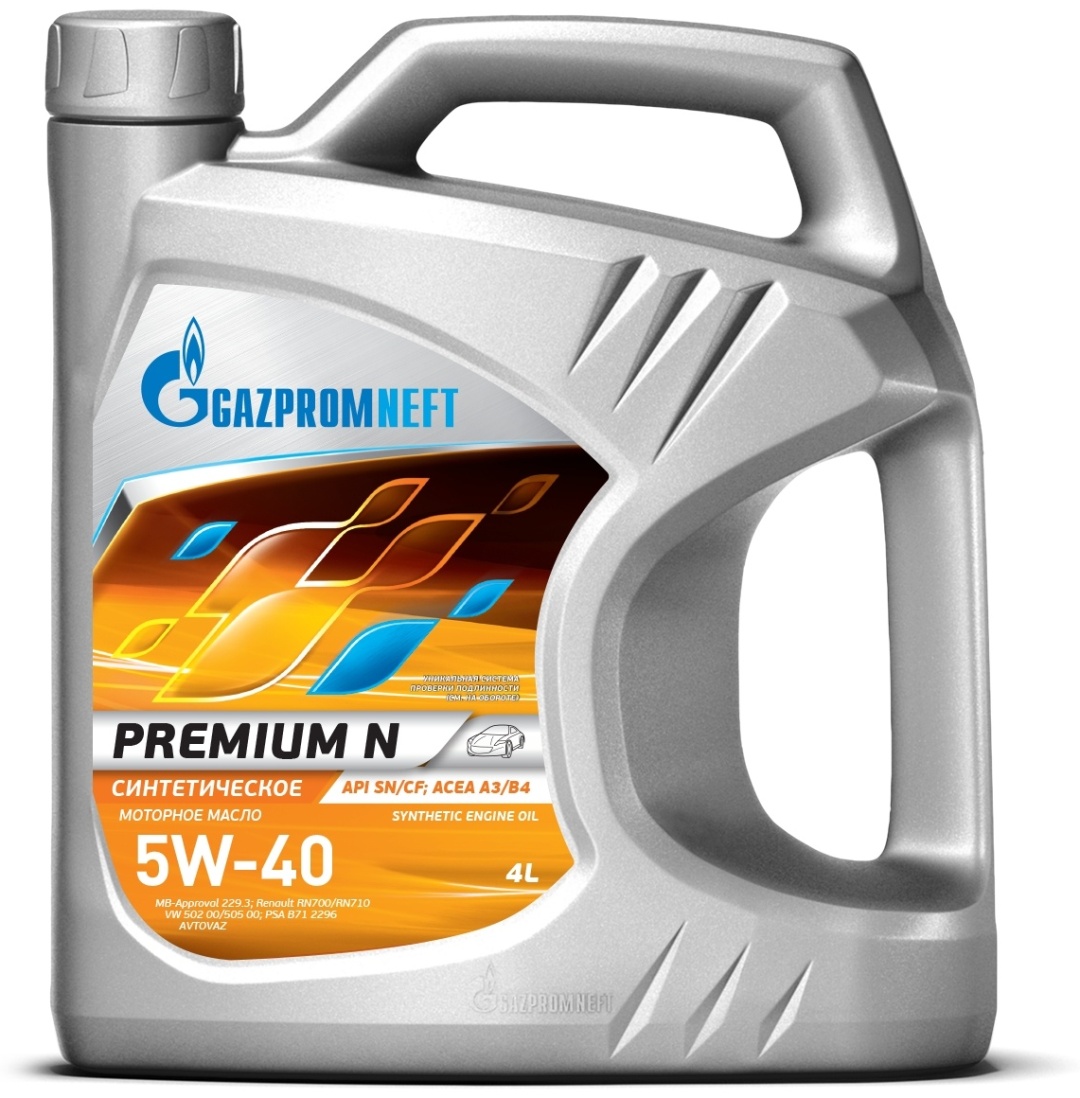 5W40 Gazpromneft Premium N 4л синтет.моторное масло - артикул K0000090559
