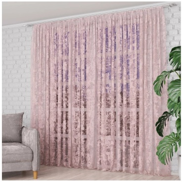Тюль Arya Home Collection 500x280 см 1 шт, поликоттон, розовый