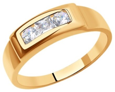 Diamant 1075008_51-110-01553-1-18,5 размер 18.5 вес 2.2 г золото, фианит