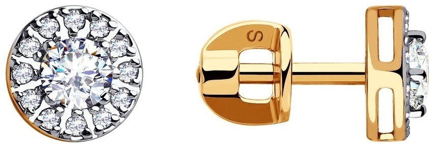 Пусеты SOKOLOV EAR-SO-585-989174 вес 1.78 г золото, фианит