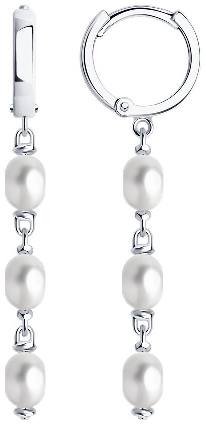 Серьги-цепочки SOKOLOV 92022541 вес 3.09 г серебро, жемчуг