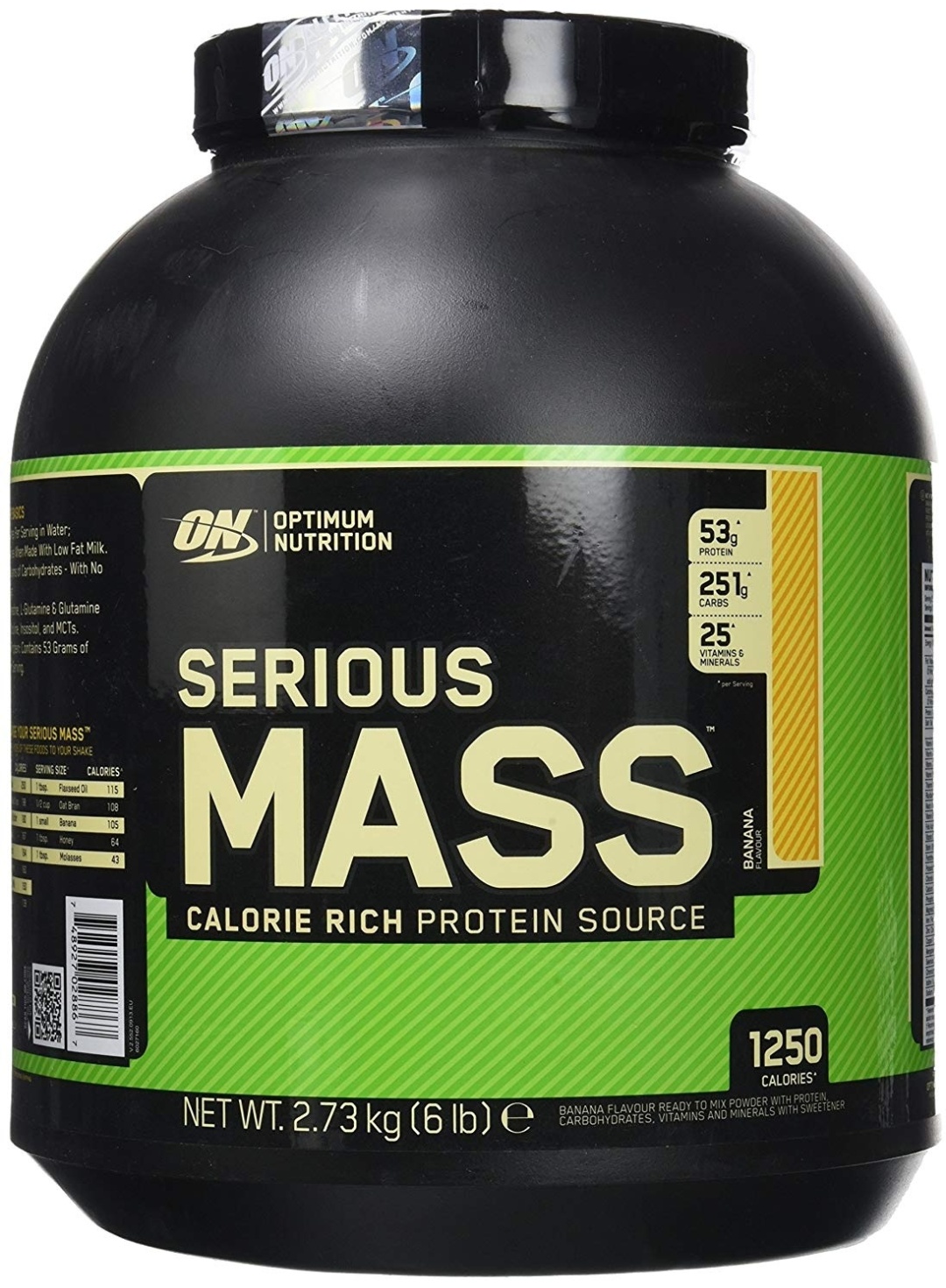 Купить Гейнер Optimum Nutrition Serious Mass Банан 2721 г в Алматы ...