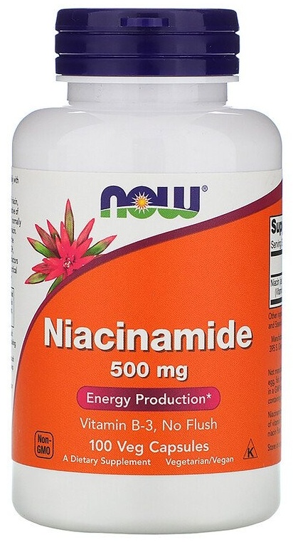 Купить NOW БАД Niacinamide 500 мг 100 капсул в Алматы – Магазин на Kaspi.kz