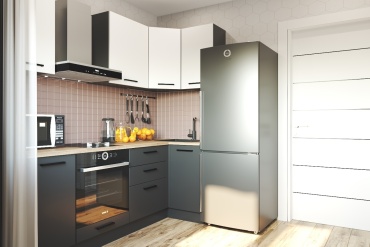 Кухонный гарнитур Hofmann Light Collection, 320x212х60 см, ЛДСП, белый