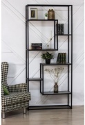 Стеллаж напольный , 100x30x192 см, черный, серый