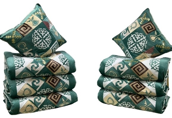 Курак корпе комплект корпе с подушками 230x80 см, вата, зеленый