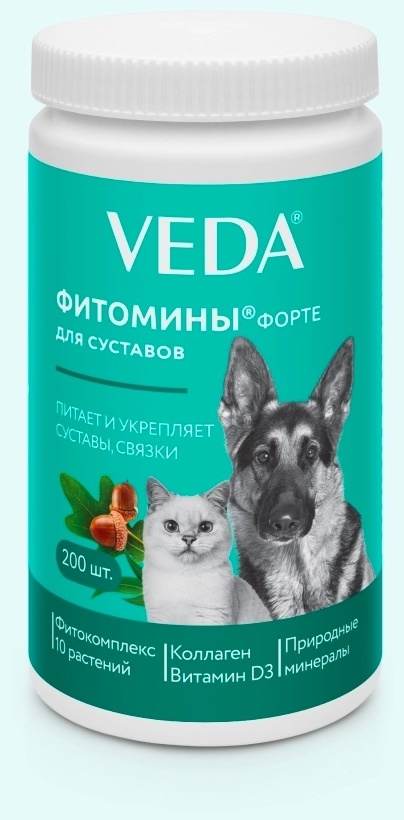 Купить VEDA Фитомины Форте для суставов для собак и кошек 200 таблеток ...
