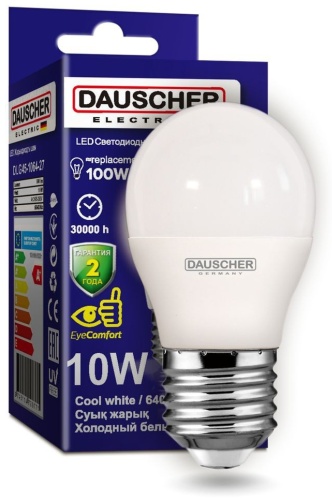 Dauscher Electric 10W E27, светодиодная, холодный белый