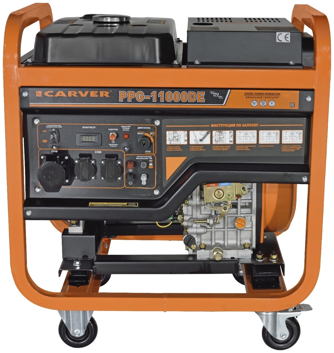 Электростанция дизельная Carver 8.5 кВт 1 (220 В), PPG-11000DE
