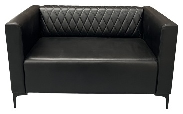 Мини-диван Mister divan 124, 134х74 см, обивка экокожа (искусственная кожа), черный