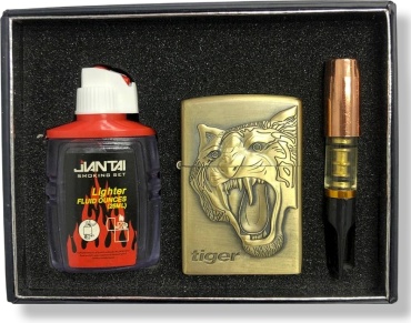 Jiantai бензиновая зажигалка Тигр 1346854, металлический сплав