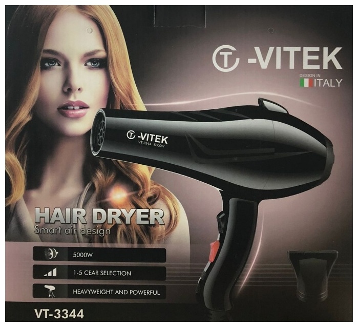 Купить Vitek VT-3344 фен 5000 W в Алматы – Магазин на Kaspi.kz