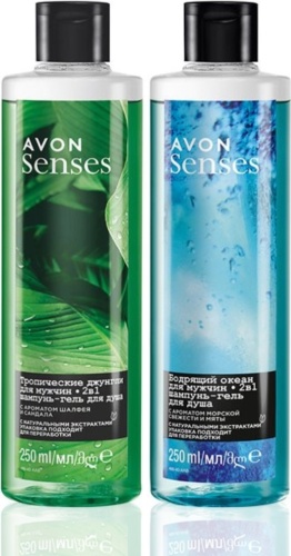 Avon Senses Тропические джунгли набор по уходу за волосами и телом для мужчин