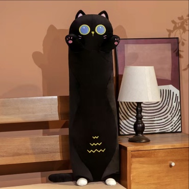 Подушка-игрушка Кот батон , высота 110 см, черный
