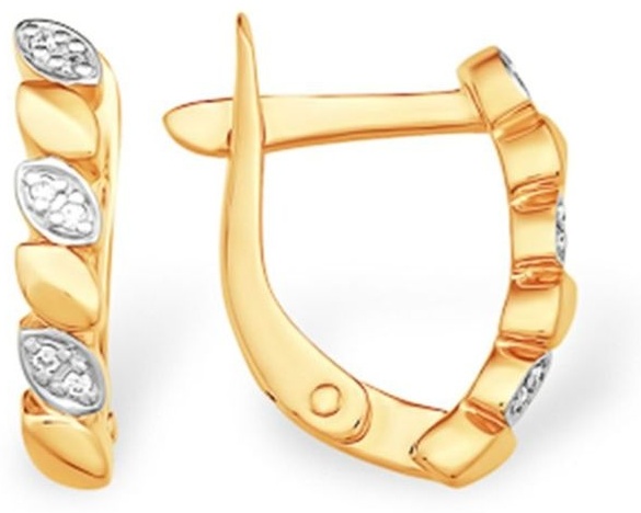 Серьги kari jewelry b2200030 вес 1.97 г золото, фианит