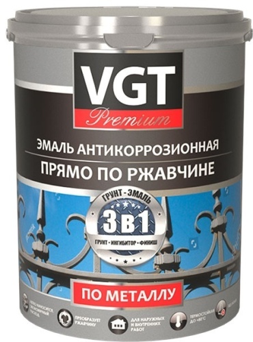 VGT грунт-эмаль матовая антикоррозионная прямо по ржавчине 2.5 кг, тон серый