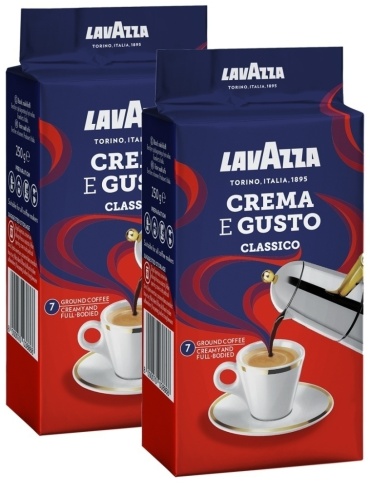 Кофе Lavazza Crema e Gusto молотый 2 упаковки по 250 г