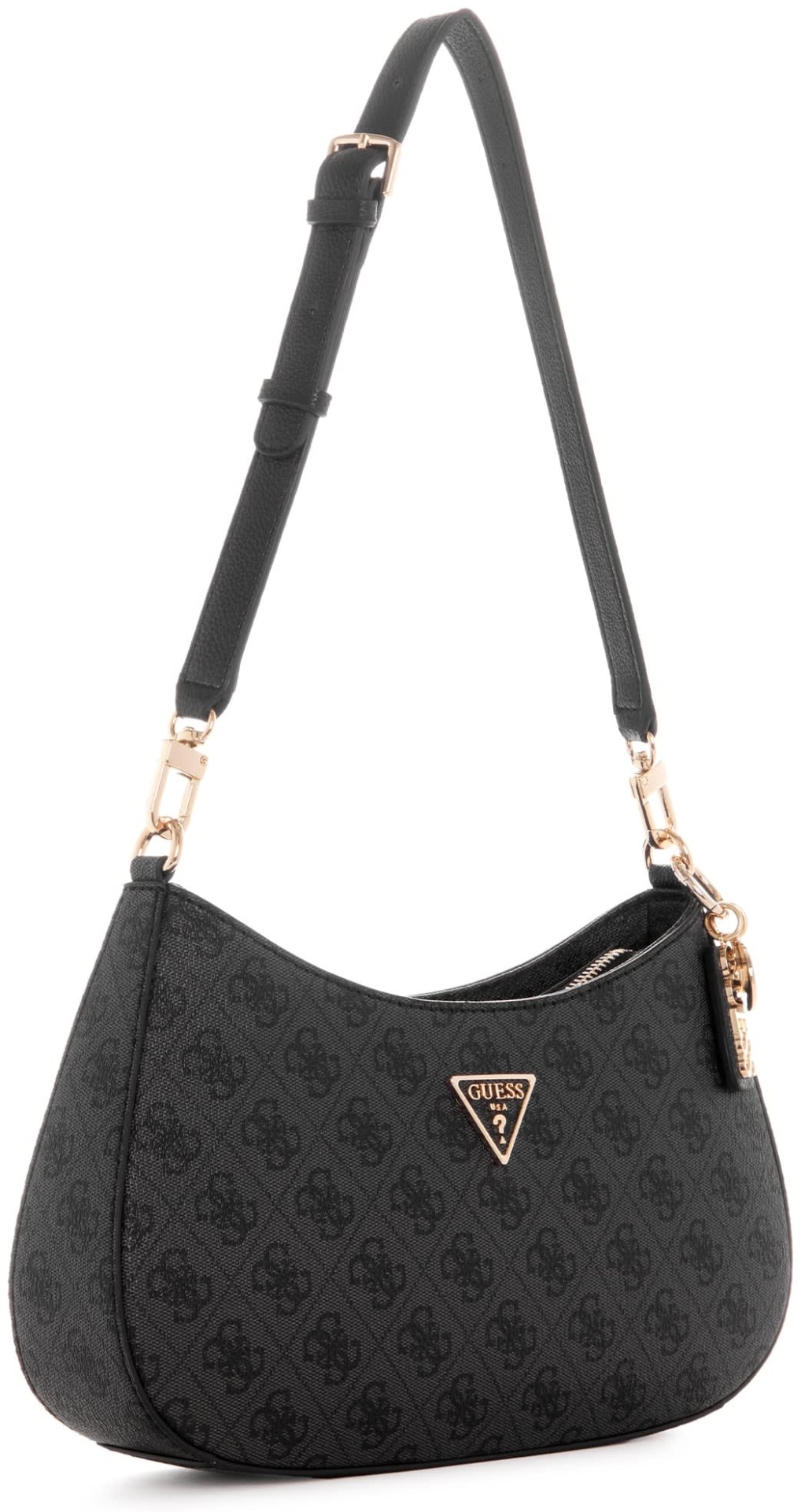 Сумка багет GUESS искусственная кожа черный