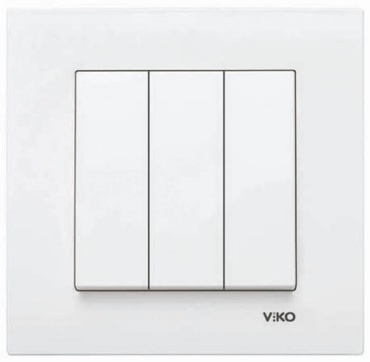 Выключатель клавишный Viko by panasonic 90960068 KARRE ECO Выключатель 3-ой белый, белый