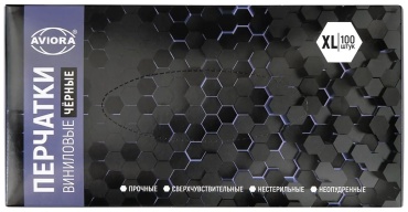 AVIORA перчатки 402-737 черный 100 шт