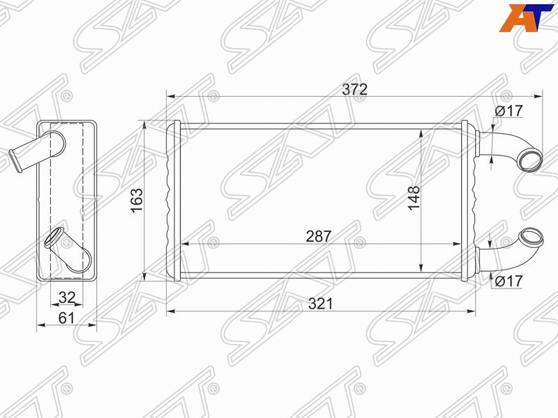 SAT радиатор печки STTYE13950