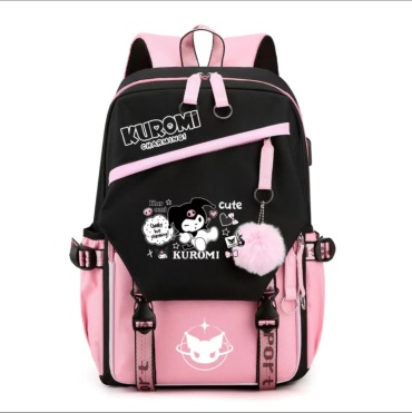 Рюкзак Kuromi нейлон черный, розовый