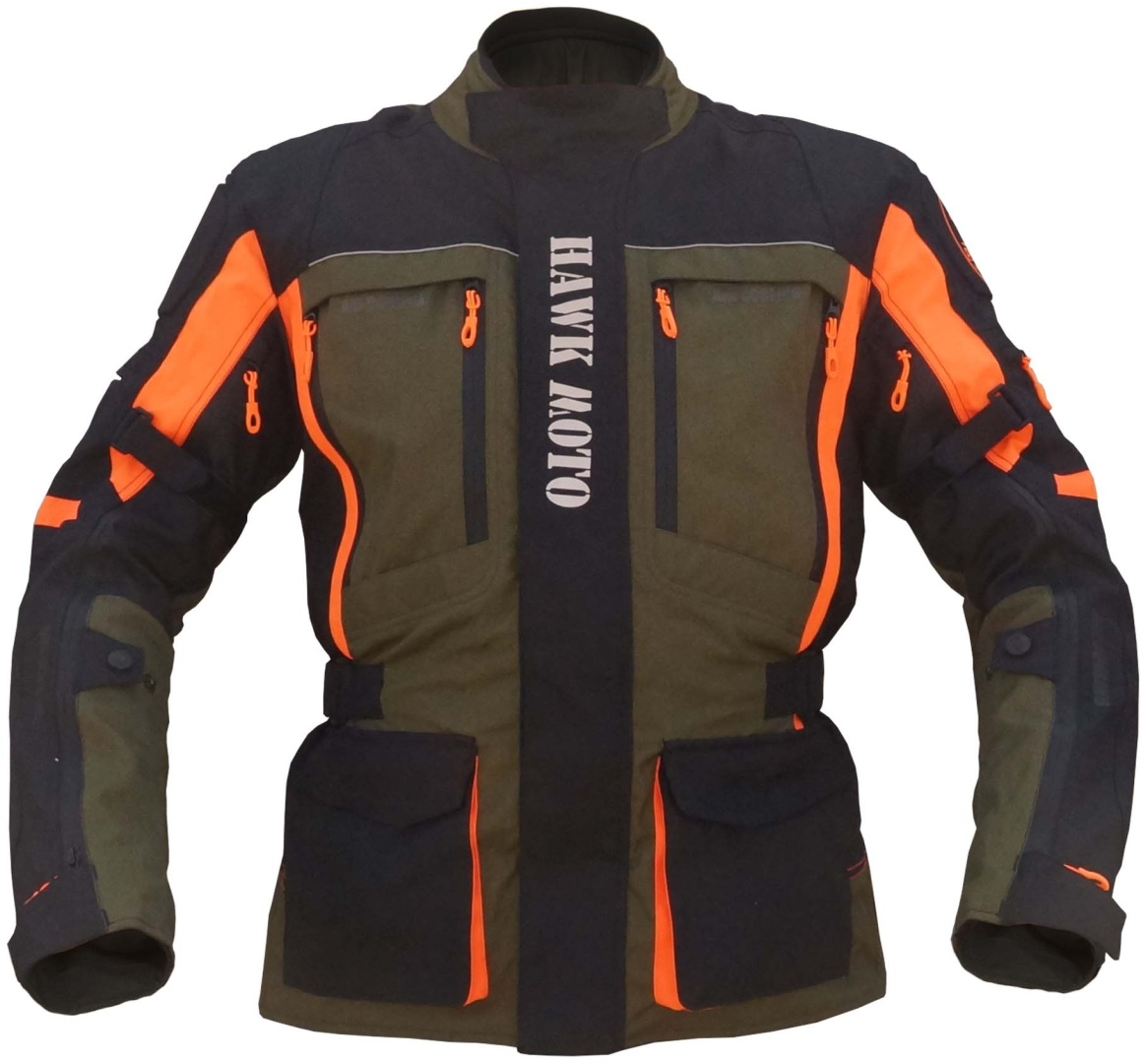 Мотокуртка Hawk Moto Pilgrim черный, зеленый 52, 54