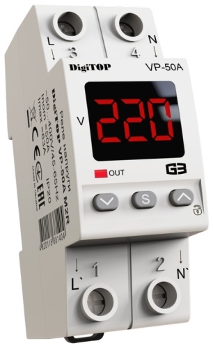 DigiTOP реле контроля напряжения AC 220 В Vp 50A М2R
